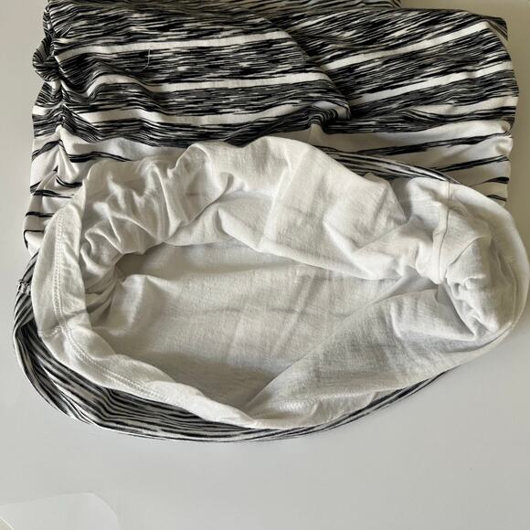 Athleta Stripe Midi Tank Dress Sleeveless Ruched Summer Casual Black White Small - Picture 7 of 9